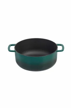 Combekk Støbejernsgryde 28 cm Holly Green med guldknop