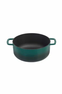 Combekk Støbejernsgryde 24 cm Holly Green med guldknop