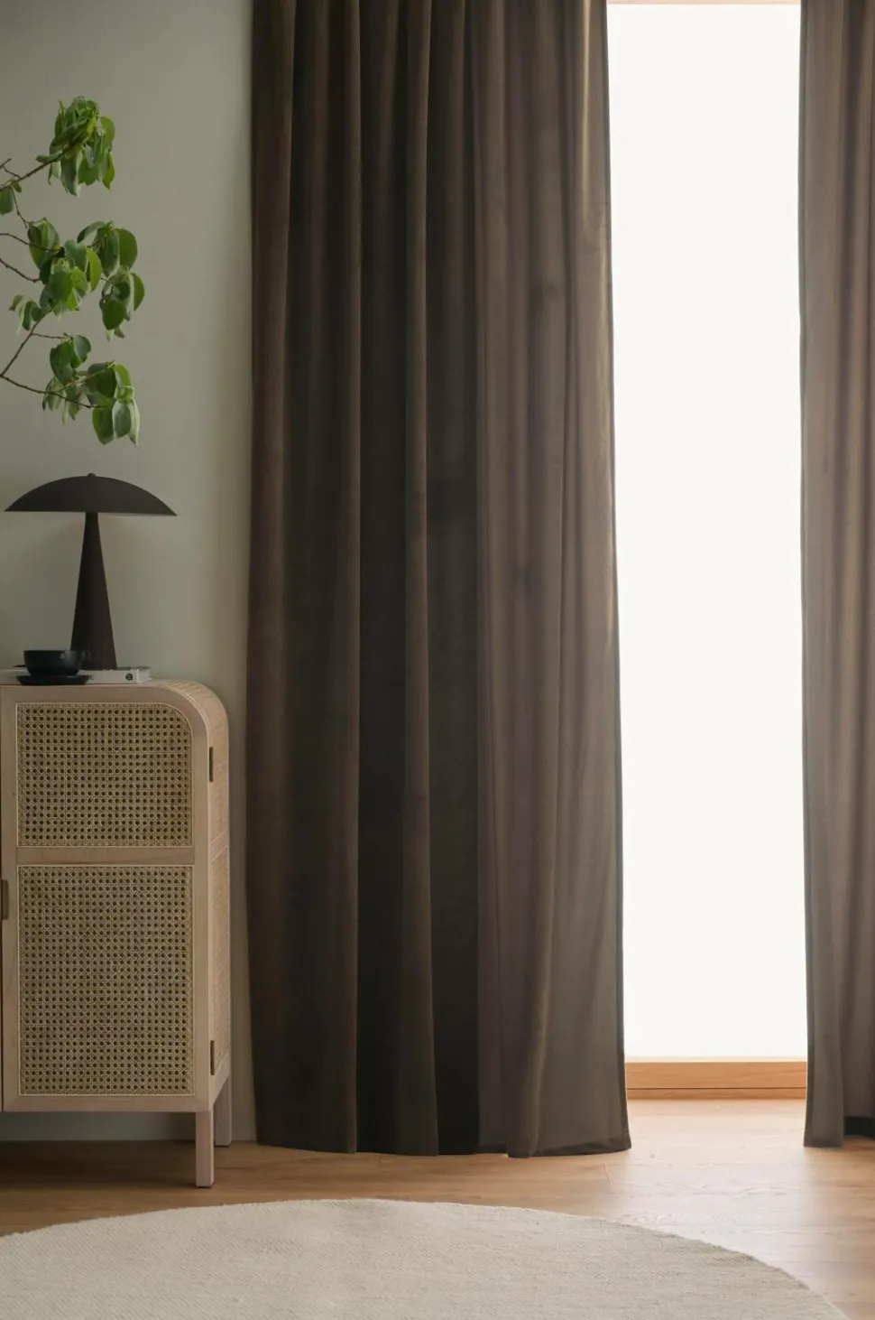 Ellos Home Gardinlængde med multibånd Nora i velour, 2-pak