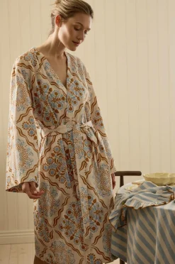 Ellos Home Kimono Elly Tile Kimono i genanvendt halvlinned