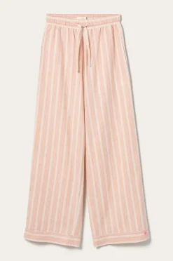 Ellos Home Natbukser Elly Stripe i genanvendt halvlinned