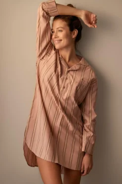 Ellos Home Natskjorte Juliette Stripe