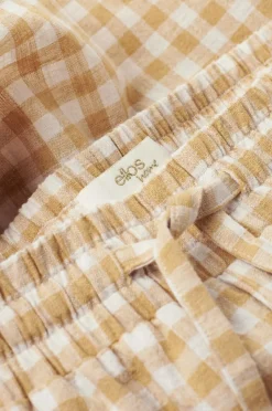 Ellos Home Pyjamasshorts Elly Check i genanvendt halvlinned