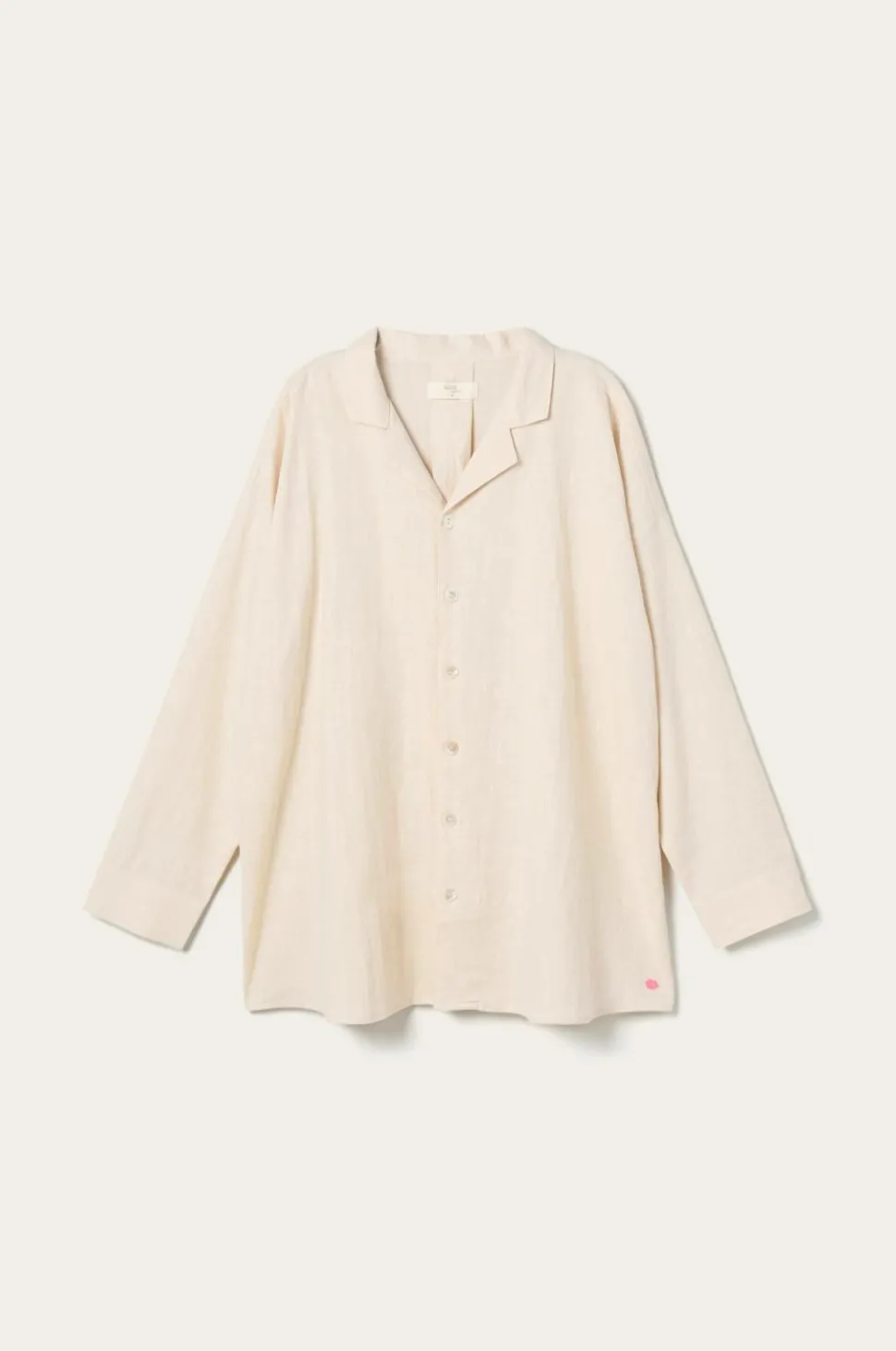 Ellos Home Pyjamasskjorte Long Sleeve Shirt Elly i genanvendt halvlinned