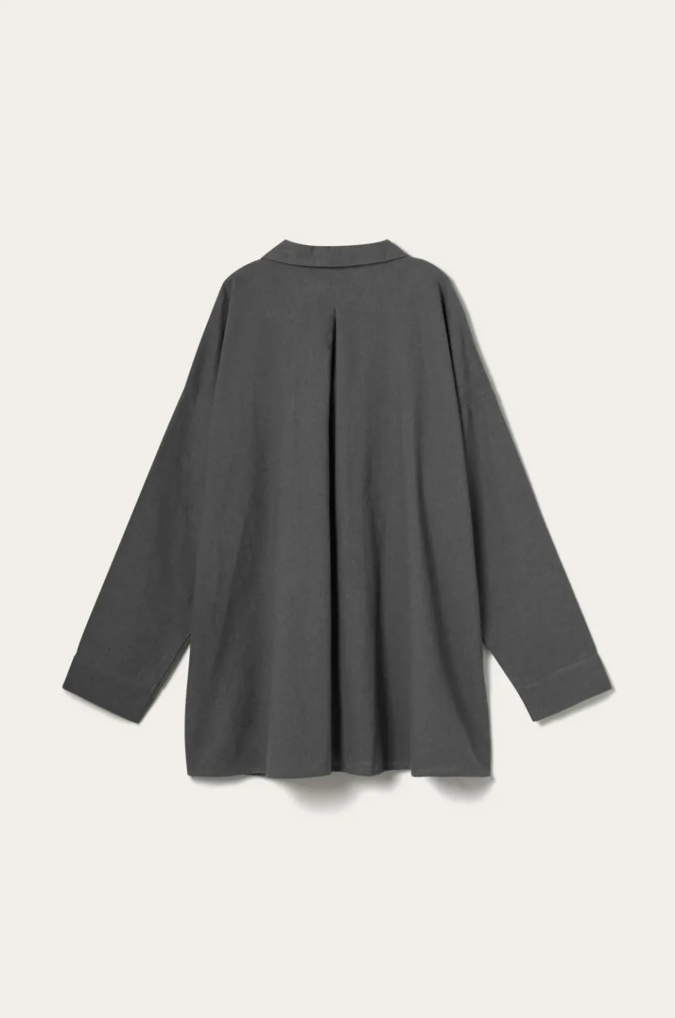 Ellos Home Pyjamasskjorte Long Sleeve Shirt Elly i genanvendt halvlinned