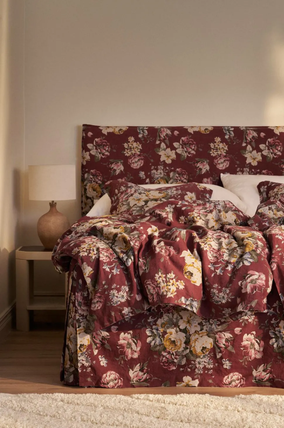 Ellos Home Sengekappe Candice Rose i vasket linned 60 cm