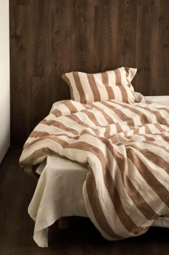 Ellos Home Sengesæt Candice Block Stripe i vasket hør, 2 dele