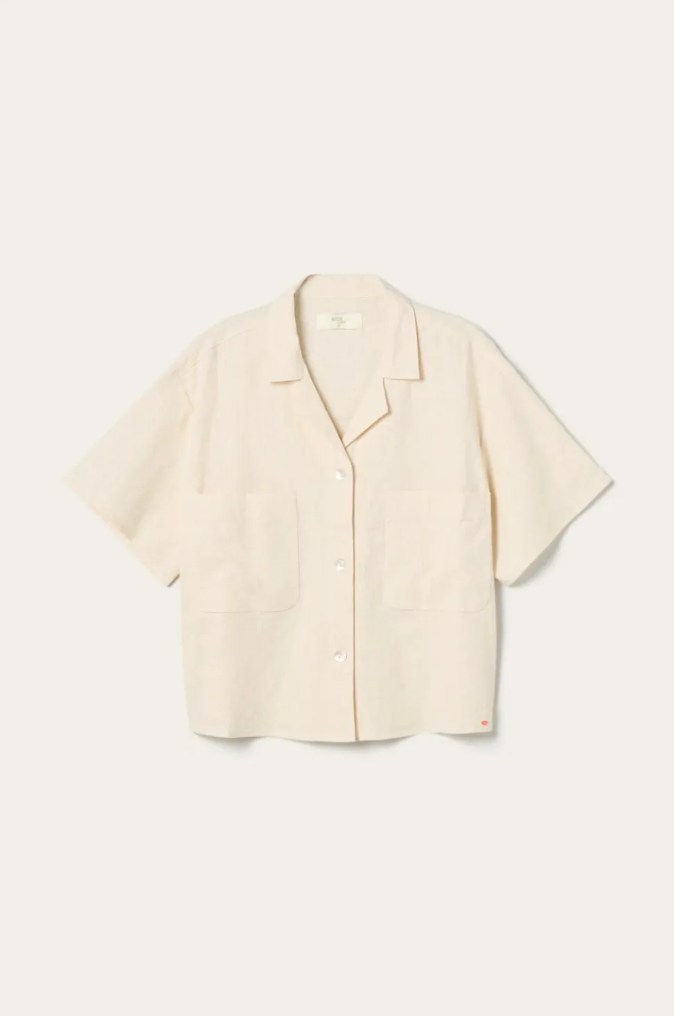 Ellos Home Skjorte Elly Camp Collar i genanvendt halvlinned