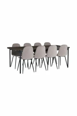 Ellos Home Spisebordssæt Gilda med 1 bord og 8 stole