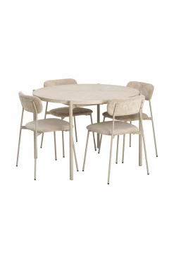 Ellos Home Spisegruppe Tridita med 1 bord + 4 stole