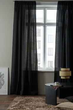 &Home Gardin med løbegang i halvpanama 2-pak