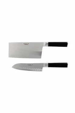 Karimatto 2 stk sæt Santoku 17,5cm, kinesisk hakker 18cm