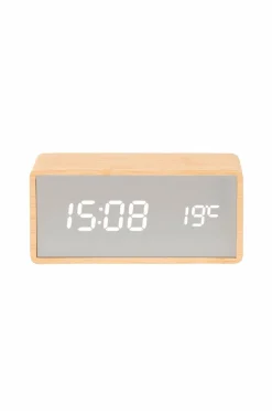 Karlsson Vækkeur Silver Mirror LED