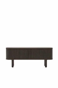 Kave Home Mailen tv-bord med 2 døre i askefinér med mørk finish 120 x 50 cm
