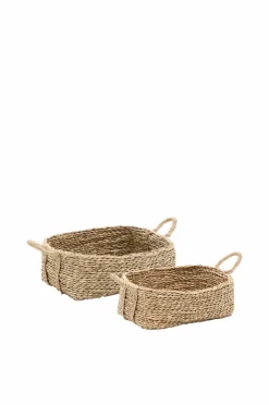Kave Home Milly sæt med 2 kurve i naturfiber, 32 x 20 cm / 34 x 20 cm