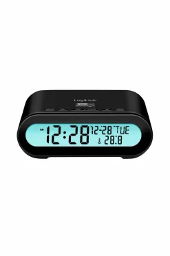LogiLink Urradio med temperatur/luftfugtighed - USB-C/batteristrøm