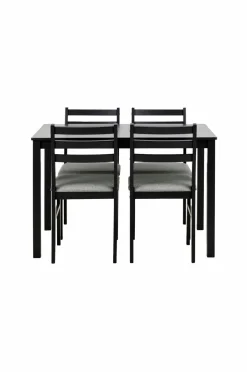 NORDFORM Alicante rektangulært spisebordssæt med bord og 4 stole, 110x70x74,5 cm