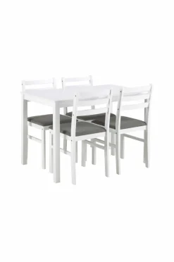 NORDFORM Alicante rektangulært spisebordssæt med bord og 4 stole, 110x70x74,5 cm