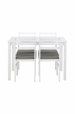 NORDFORM Alicante rektangulært spisebordssæt med bord og 4 stole, 110x70x74,5 cm