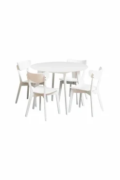 NORDFORM Roxby rundt spisebordssæt med bord og 4 stole, Ø105x76 cm