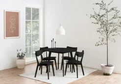 NORDFORM Roxby spisebordssæt med bord og 4 stole, 105x105x76 cm