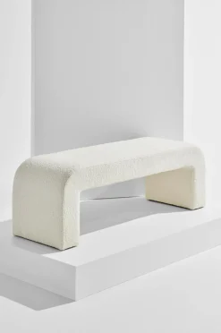 Pastill Odette bænk i bouclé 120x41 cm