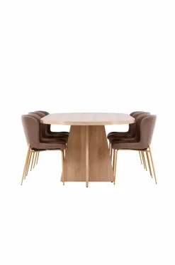 Venture Home Bootcut-spisebord med Modesto-spisebordsstol