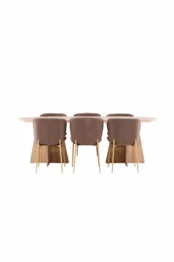 Venture Home Bootcut-spisebord med Modesto-spisebordsstol