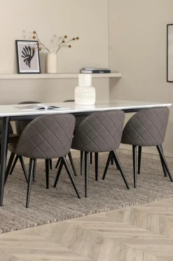 Venture Home Spisegruppe Jimmy med 6 spisebordsstole Velvet Stitches