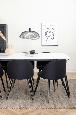 Venture Home Spisegruppe Jimmy med 6 spisebordsstole Velvet