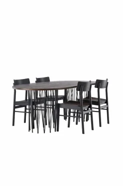 Venture Home Spisegruppe Stone Oval og stolene Montros