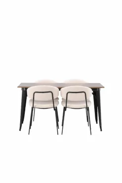Venture Home Spisegruppe Tempe med 4 spisebordsstole Chico